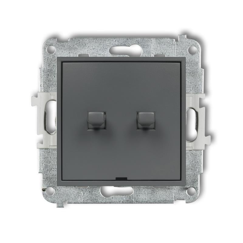 Выключатель 2-клавишный Karlik Mini американский Графитовый матовый (28MWPUS-2) Выключатель 2-клавишный Karlik Mini американский Графитовый матовый (28MWPUS-2)
