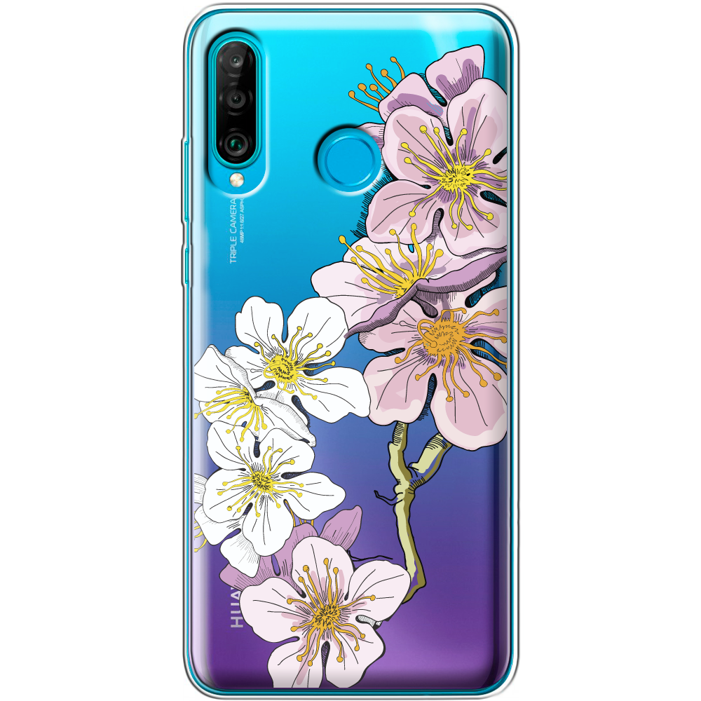 Чехол Boxface Huawei P30 Lite Cherry Blossom Прозрачный силикон (36871-cc4-36871)