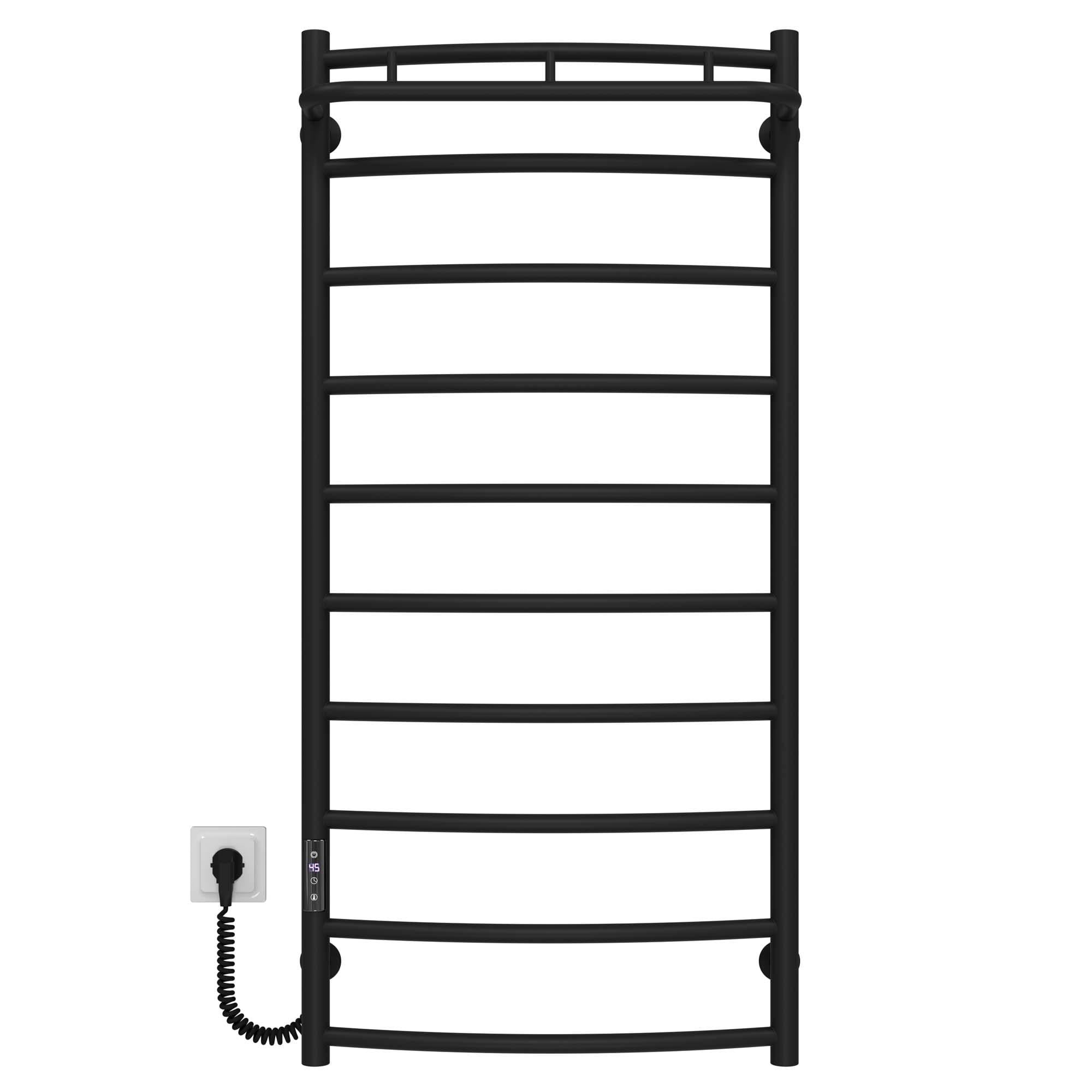 Полотенцесушитель электрический Deffi Классик N П10 JD03 левое подключение нержавеющая сталь 500х1100 мм Черный (C.KN.110.50.10.E.B.L.1)