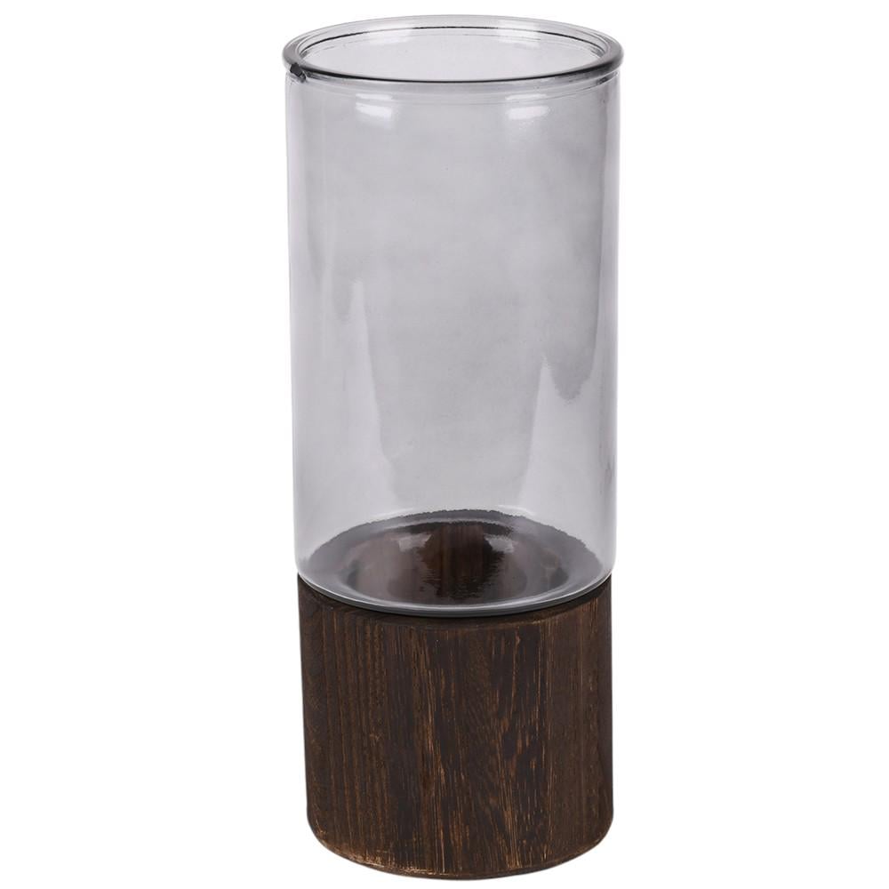 Ваза настільна R35678-26 10х26 см Сірий/Темно-коричневий (31980471)