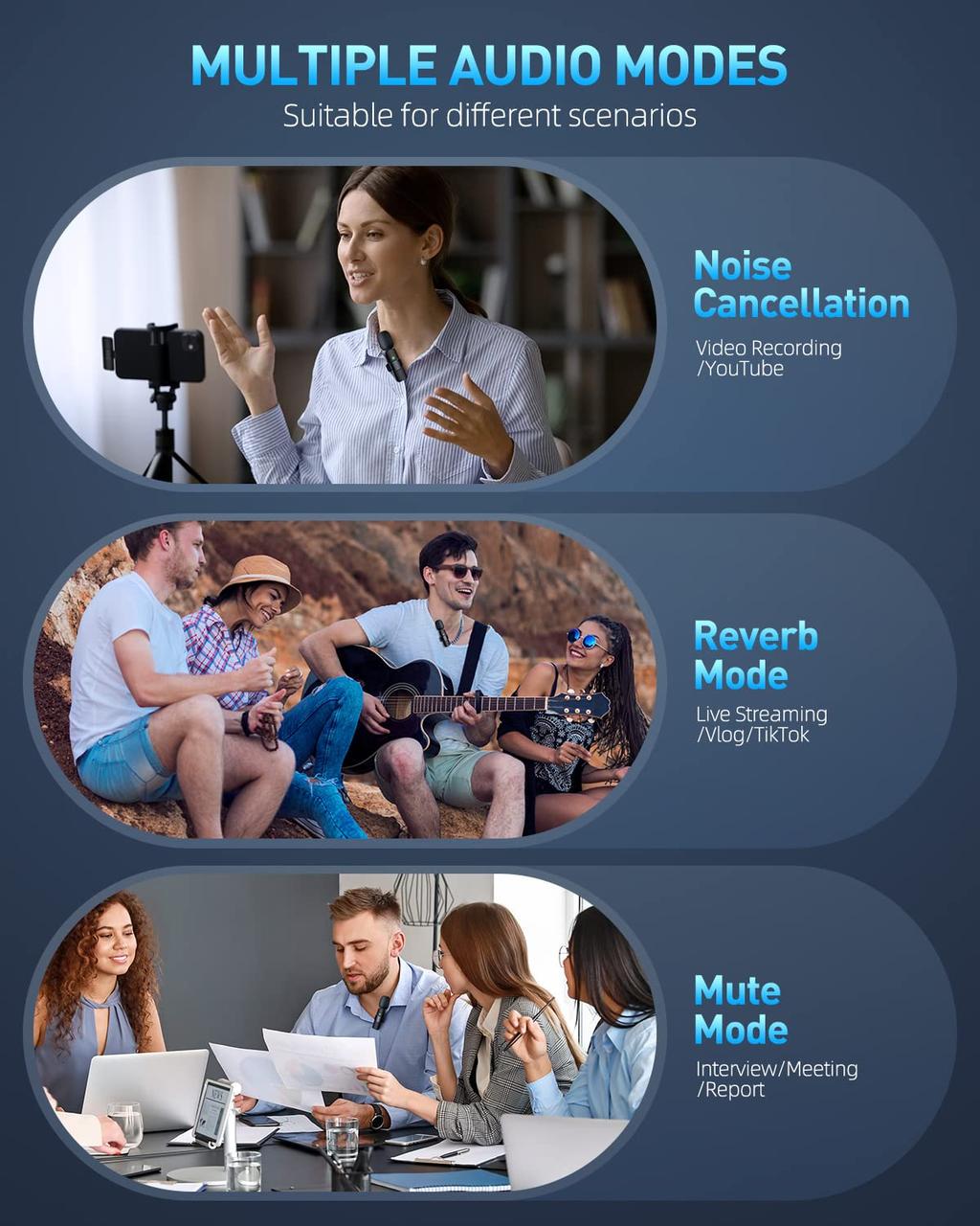 Микрофон петличный беспроводной K8 для телефонов с Lightning с адаптером Lightning на Type-C - фото 5 Микрофон петличный беспроводной K8 для телефонов с Lightning с адаптером Lightning на Type-C - фото 5