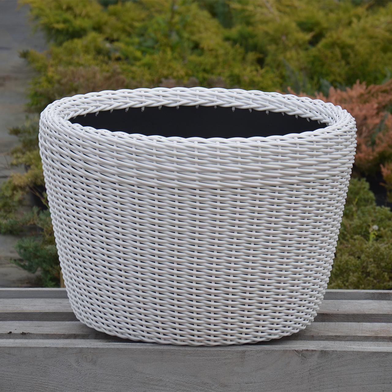 Кашпо велике для рослин та квітів з штучного ротангу/ручної роботи 90 л Білий - фото 8 Кашпо велике для рослин та квітів з штучного ротангу/ручної роботи 90 л Білий - фото 8