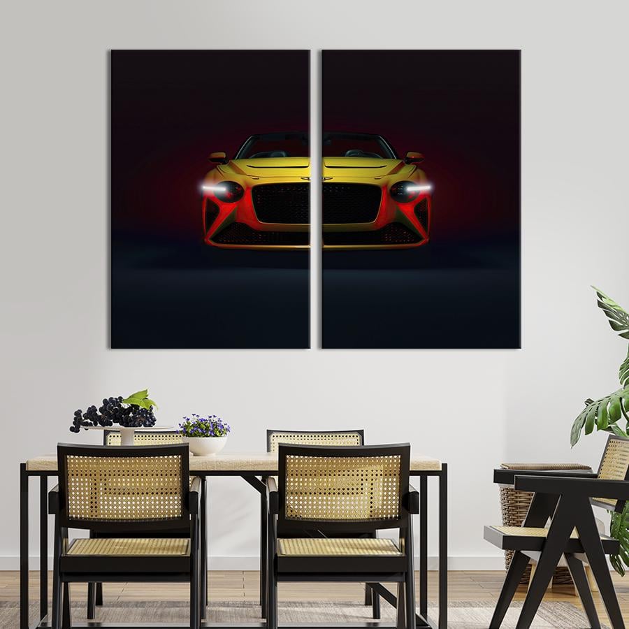 Картина на холсте Красно-жёлтый Bentley Mulliner Bacalar 71x51 см (1289-2)