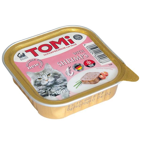 Консервы для кошек TOMi shrimps с креветками 100 г (4003024320068)