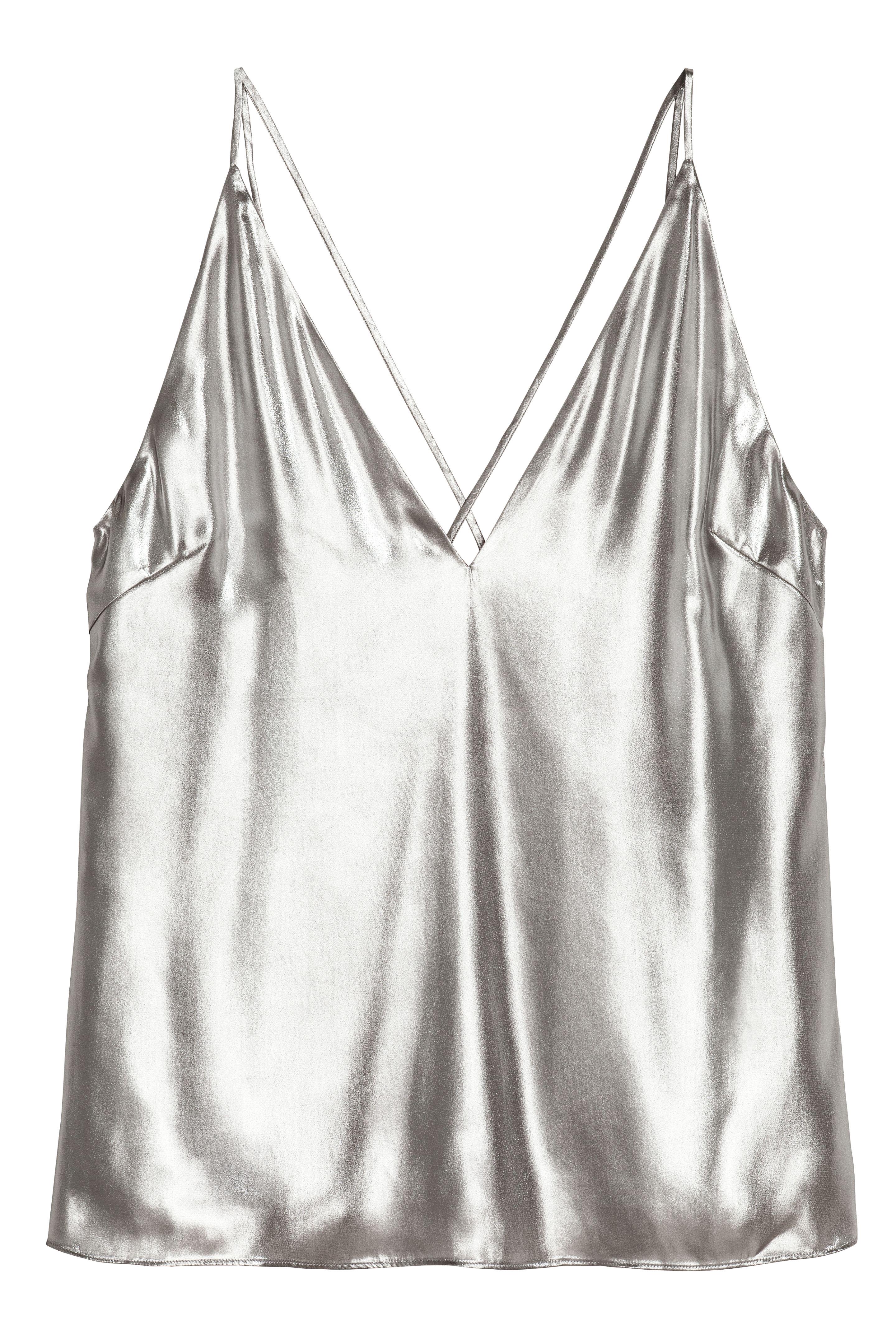 Майка H&M р. 34 Серебристый (5583626)