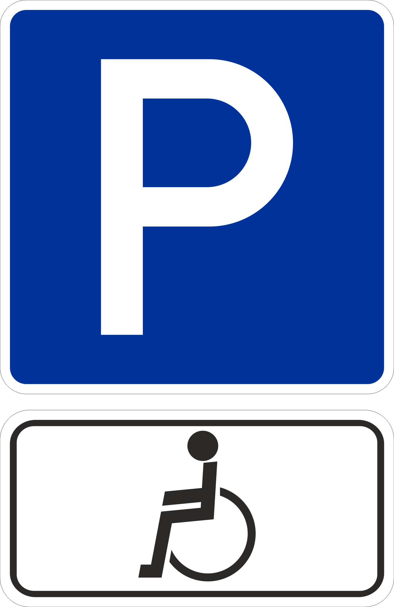 Дорожній знак Парковка для осіб з інвалідністю 600х900 мм (33853336)