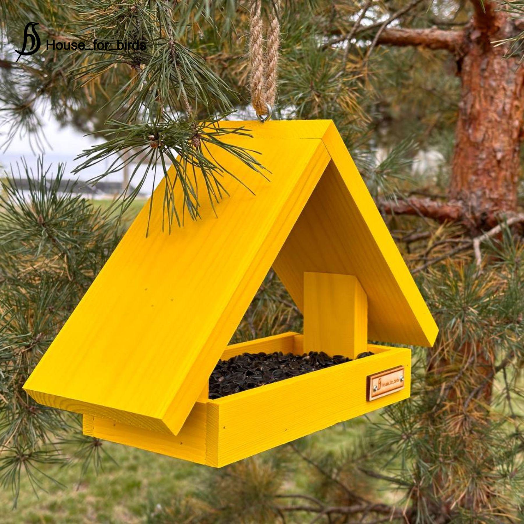 Кормушка для птиц подвесная House for birds Радуга Желтый - фото 1