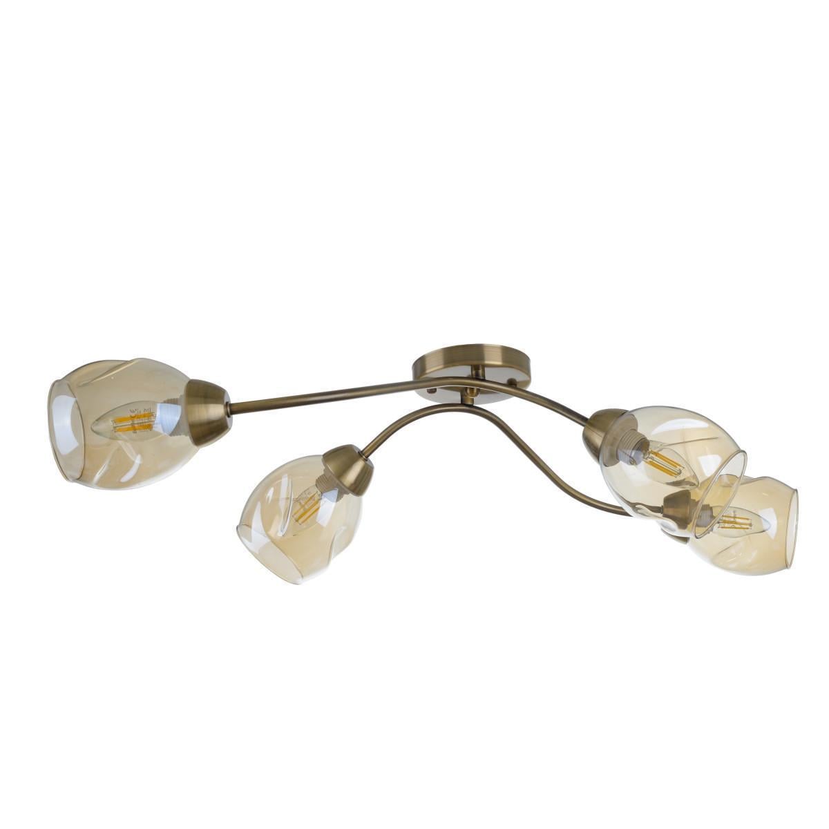 Люстра потолочная Brille классическая E27 60W AB LK-684C/4 24-359