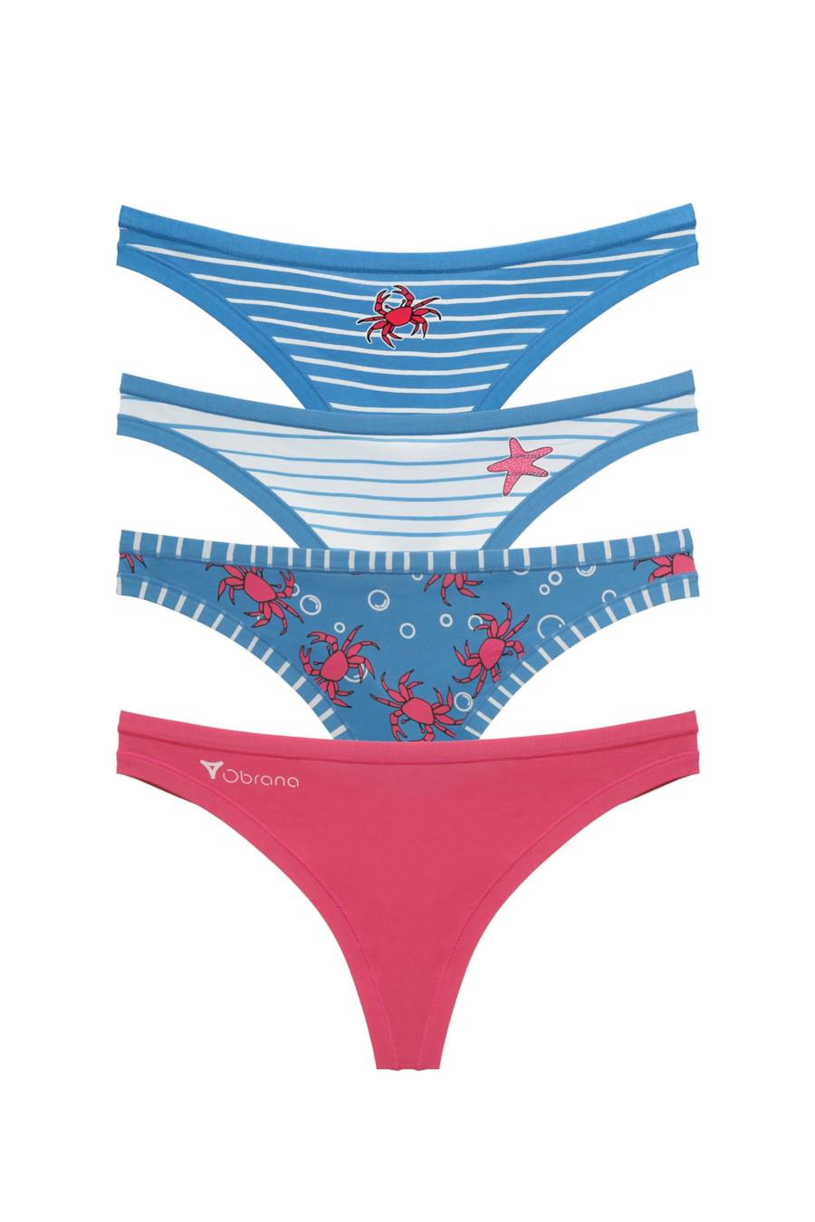 Трусики стринг Anabel Arto р. 3/M 4 шт. Розовый/Синий/Белый/Сине-розовый (35426/77558)