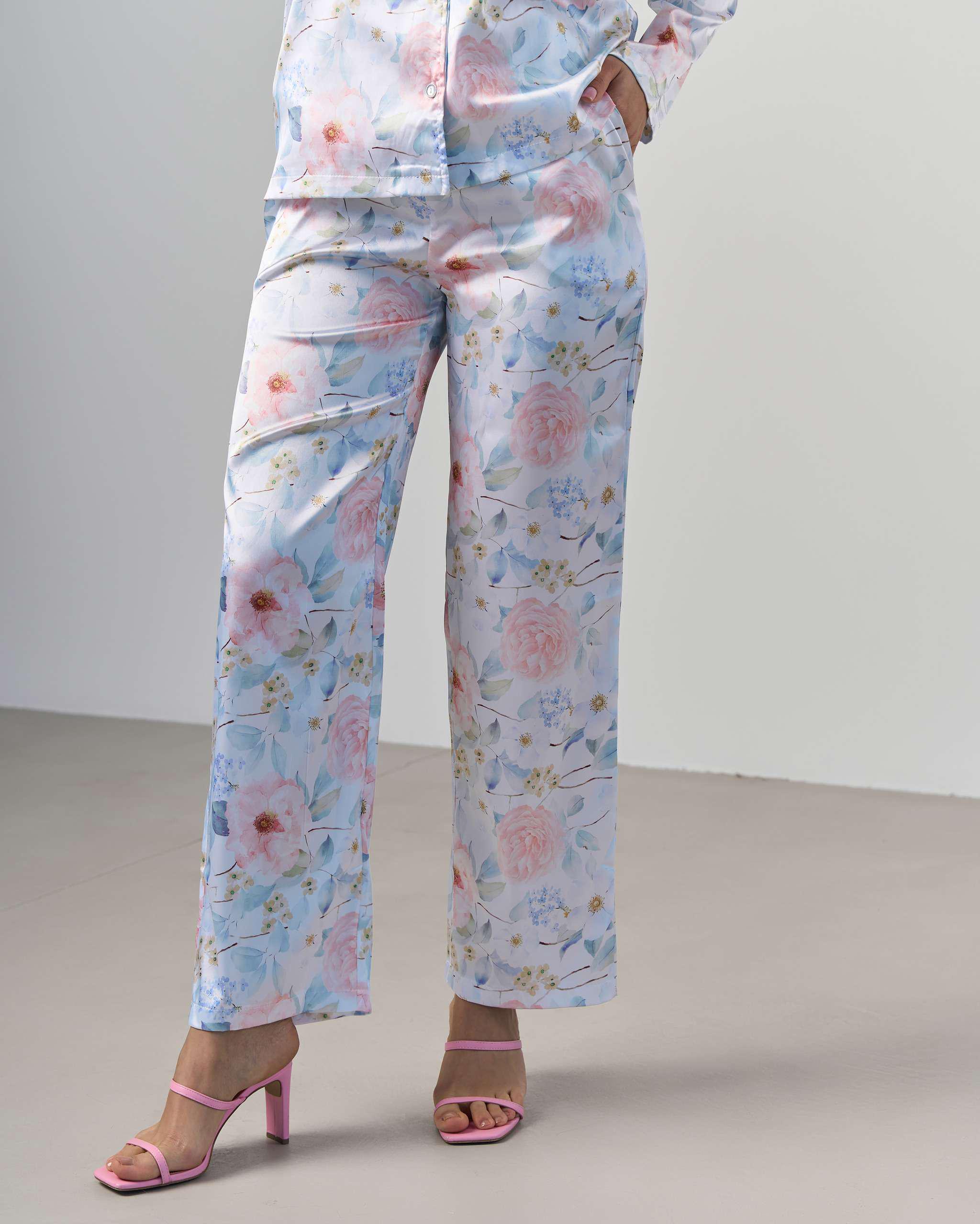 Пижама женская Цветочный принт S Молочный (92213) - фото 3 Пижама женская Цветочный принт S Молочный (92213) - фото 3