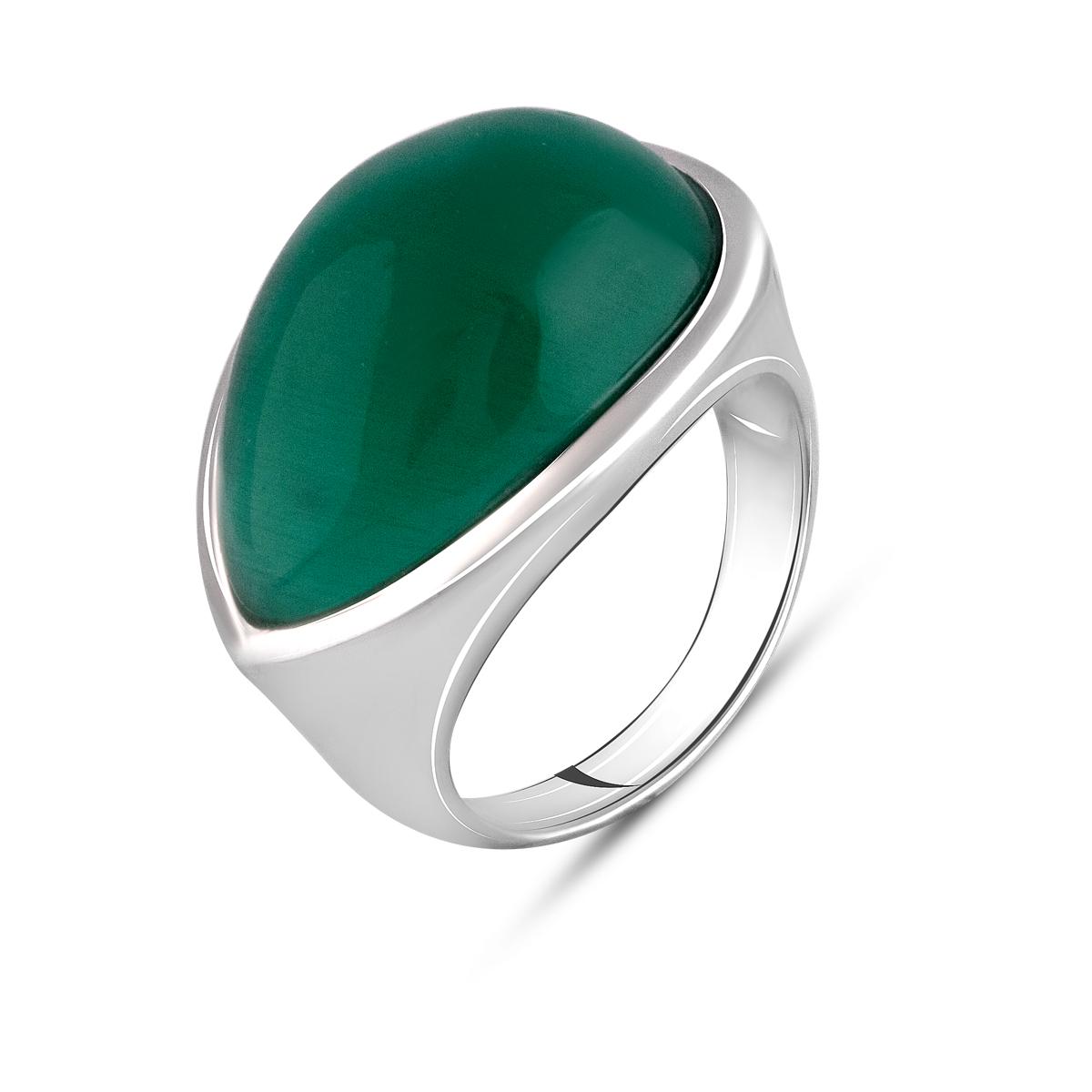 Кольцо серебряное с кошачьим глазом 16,65 ct 8,42 г р. 18 (2107545)