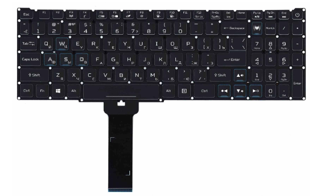 Клавиатура для ноутбука Acer Predator Helios 300 PH315-52 с подсветкой Light Black Клавиатура для ноутбука Acer Predator Helios 300 PH315-52 с подсветкой Light Black