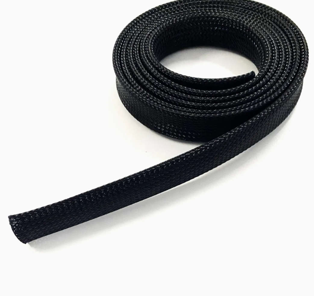 Кабельная оплетка PET-010-BK-20 полиэстеровая сетчатая гибкая 10 мм 20 м Черный (000049980)