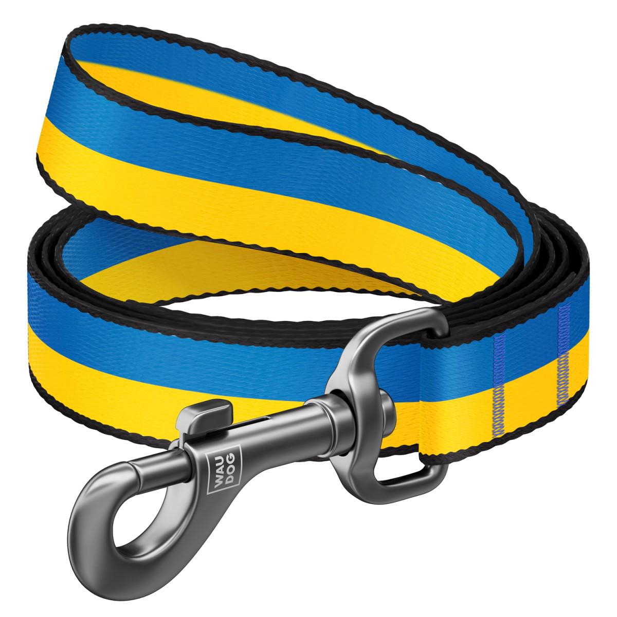 Поводок для собак WAUDOG Nylon Colors of freedom нейлоновый S 15 мм 122 см Желто-голубой (4915-4020)