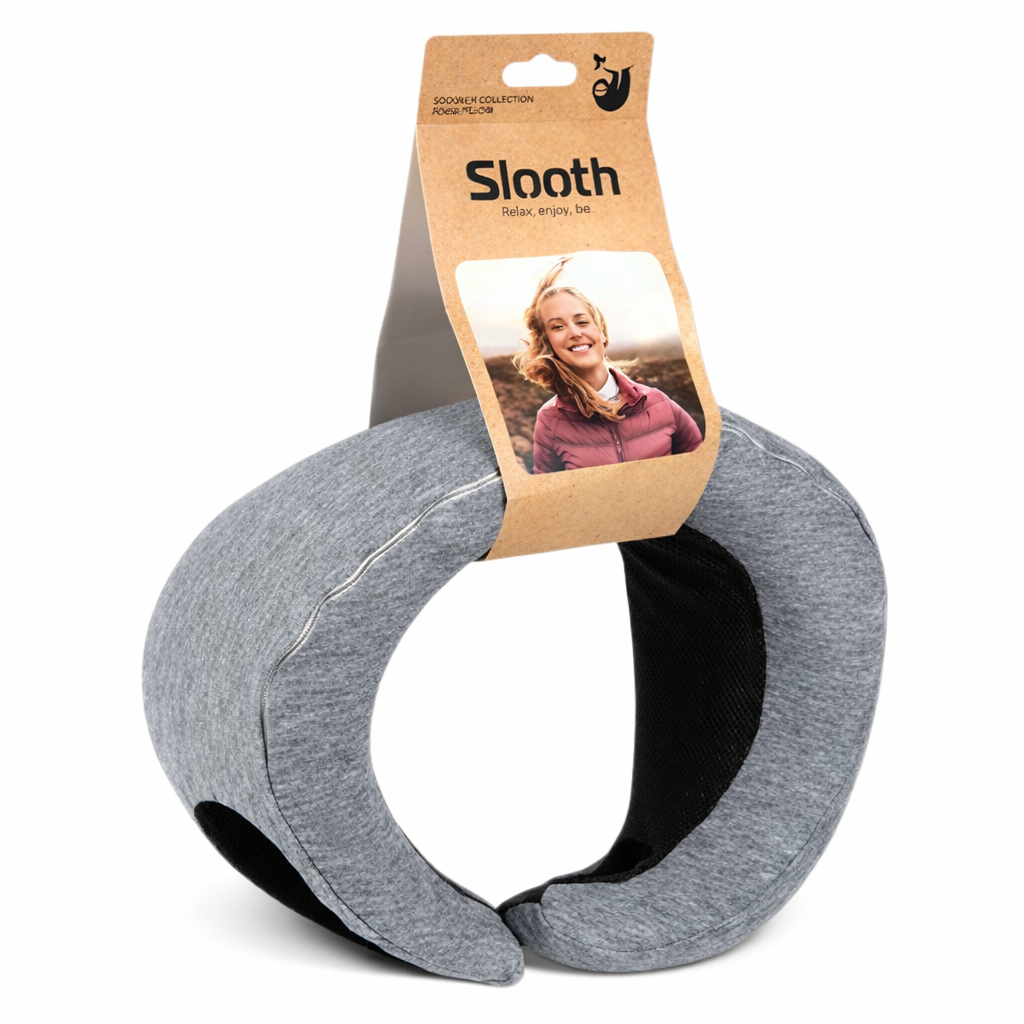 Подушка ортопедическая под шею Slooth R42060 29х26х12 см с эффектом памяти Серый (34965232)