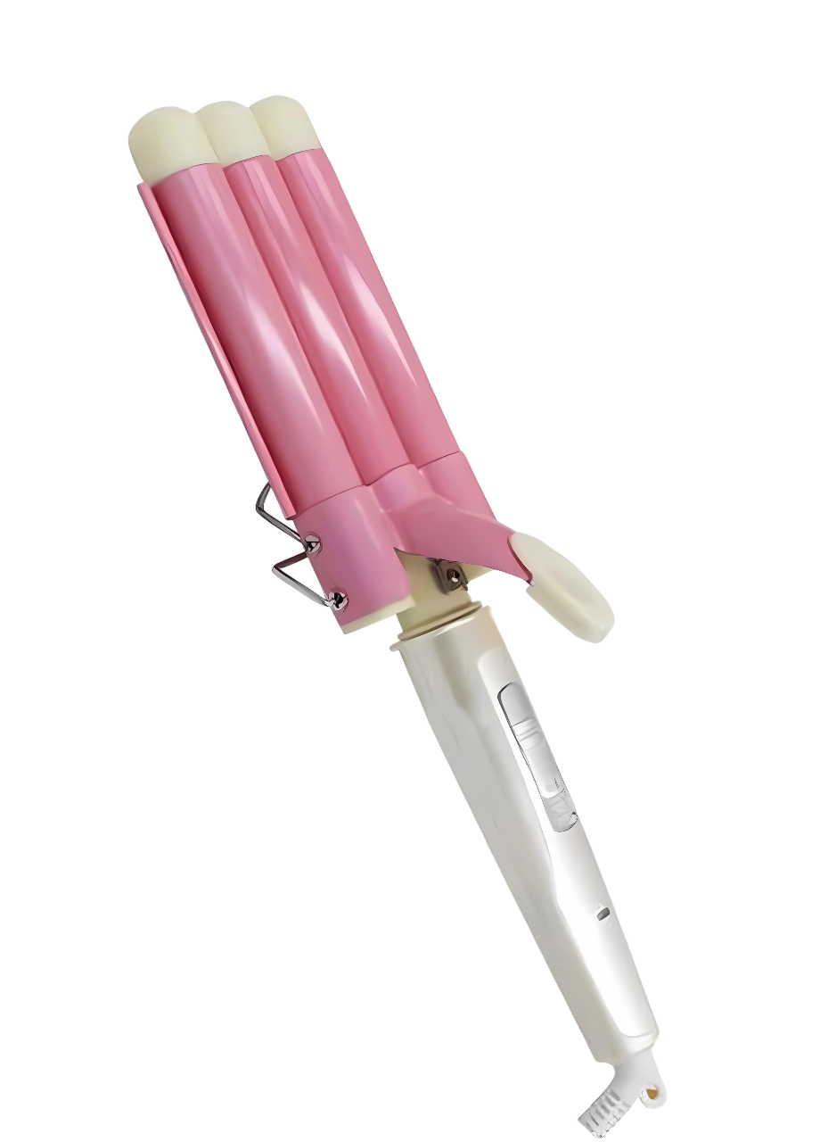 Плойка тройная для волос Gemei Sonar F-13 3 волны покрытие керамика 30 Вт Розовый (7890009МХ) Плойка тройная для волос Gemei Sonar F-13 3 волны покрытие керамика 30 Вт Розовый (7890009МХ)