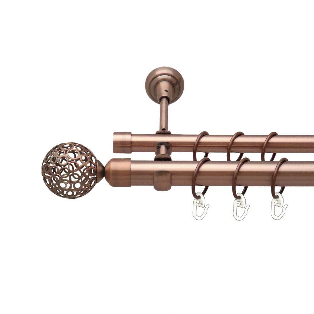 Карниз Orvit Савона металевий дворядний відкритий гладка труба кільце металеве 25/19 мм 300 см Мідь (00-00012627) - фото 1 Карниз Orvit Савона металевий дворядний відкритий гладка труба кільце металеве 25/19 мм 300 см Мідь (00-00012627) - фото 1