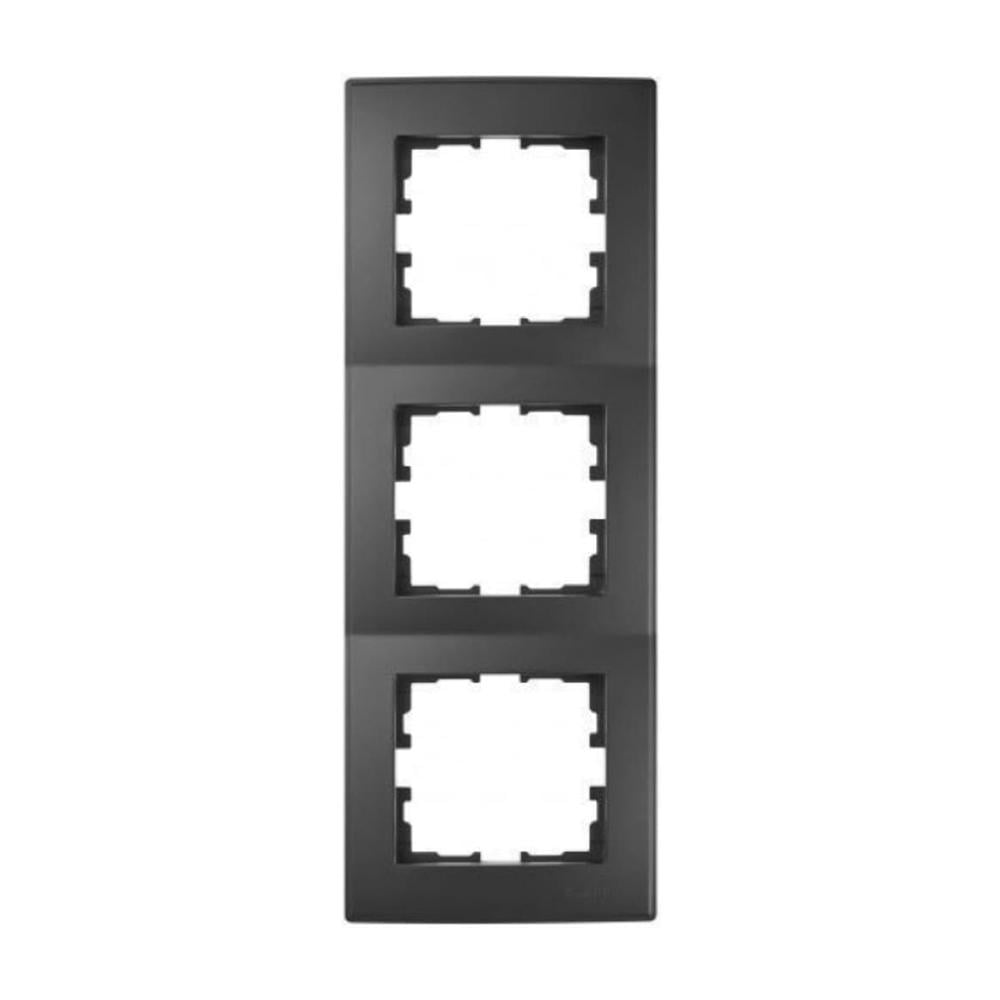 Рамка Lezard Lesya 3-местная вертикальная Антрацитовая