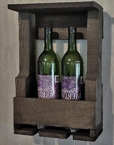 Полка для вина настенная из дерева Кадзуно Мокко (ПНК-024810)