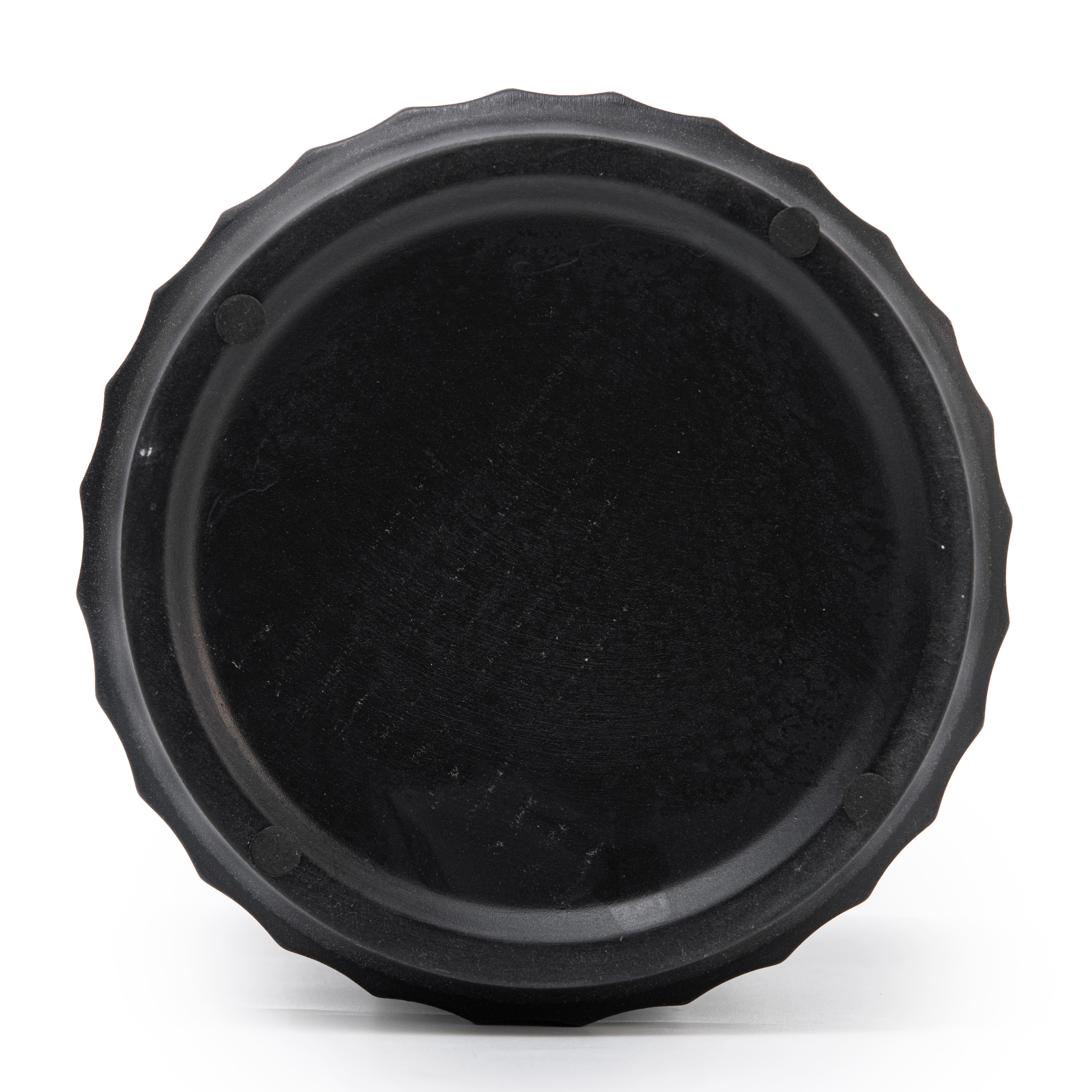 Кашпо для цветов керамическое elemi Грань круглый 1,4 л Черный (УТ-00094972) - фото 4