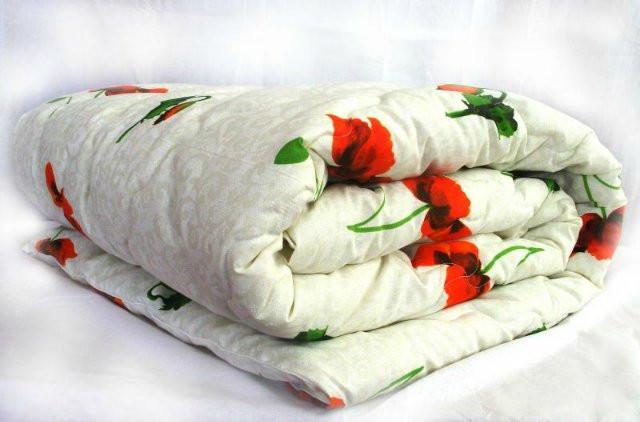 Одеяло из овечьей шерсти двуспальное Лери Макс Gold Цветы (18787)