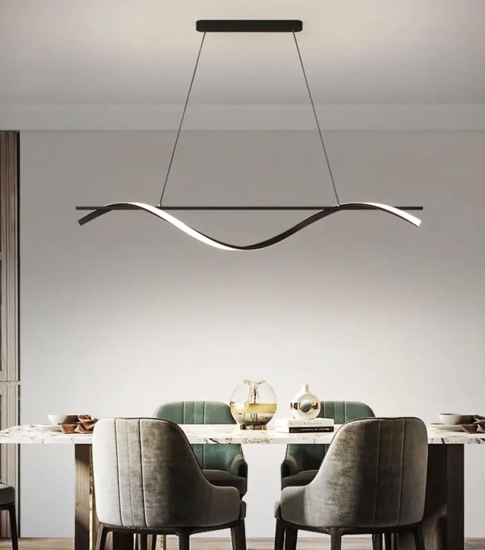 Люстра удлиненная светодиодная линейная 120 см Черный (NO8-1200L BK)