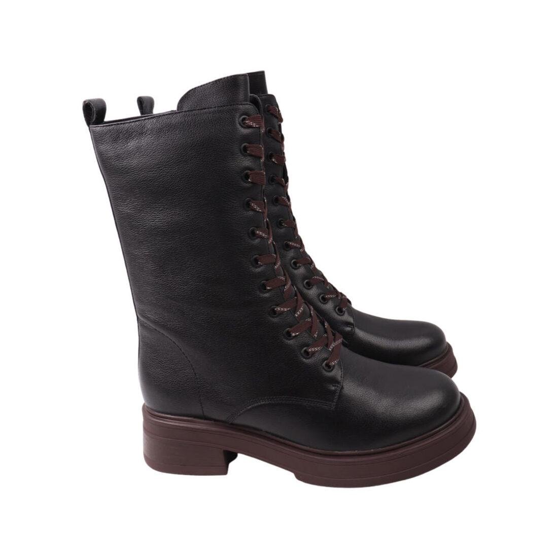 Ботинки женские Polann из кожи р. 40 Черный (166-22ZHC)