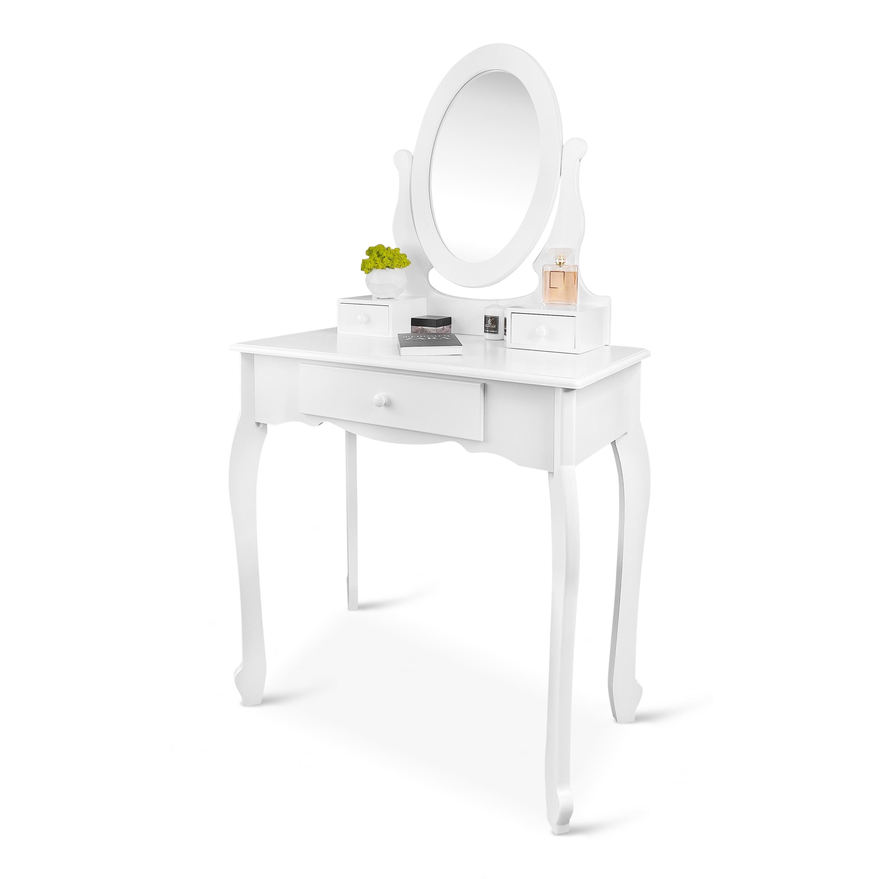 Туалетный столик с зеркалом Homart Bianka та табуретом Белый (9364) - фото 4 Туалетный столик с зеркалом Homart Bianka та табуретом Белый (9364) - фото 4