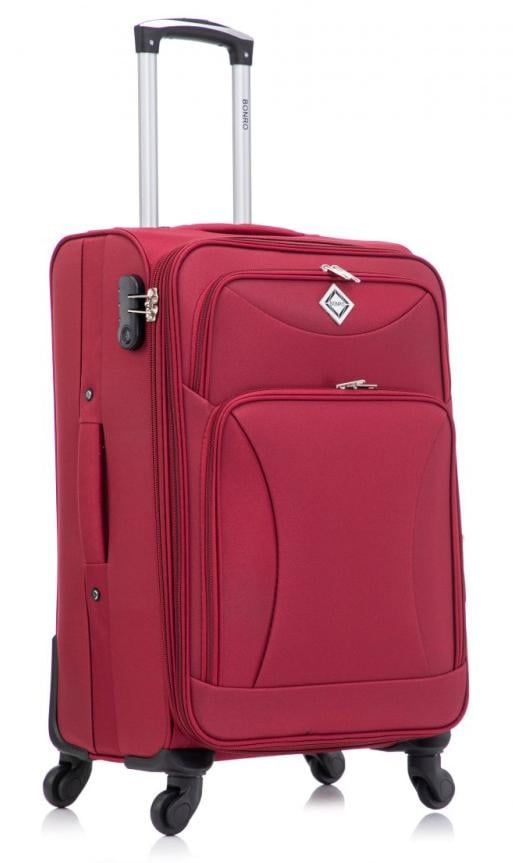 Валіза Bonro Tourist середня на 4 колесах Вишневий (10132302) - фото 1