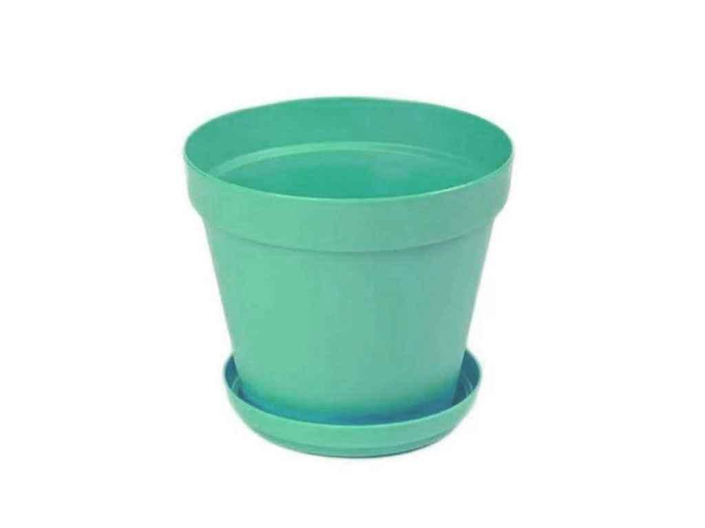 Горщик для квітів Гемопласт 1,8 л з підставкою Ø 170 тип 6 М'ятний (1048808)