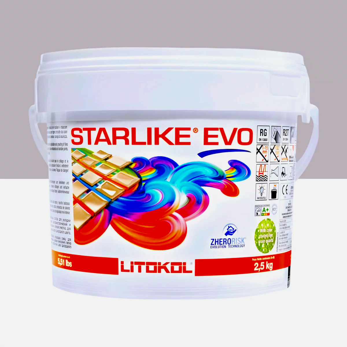 Затирка для плитки Litokol Starlike EVO 110 двокомпонентна епоксидна 2,5 кг Сірий перламутр