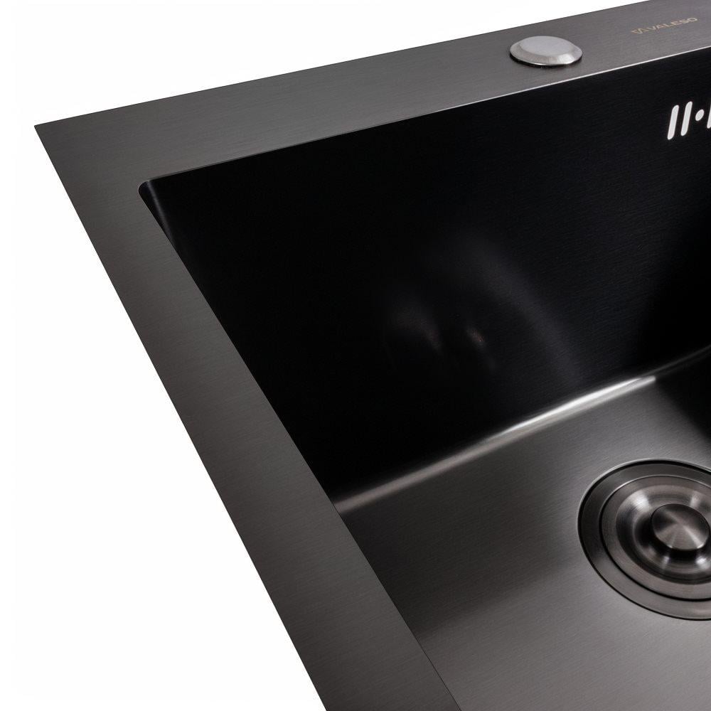 Мийка кухонна PVD Valeso Handmade ECN 2,0/0,5 50х50 см Чорний - фото 4