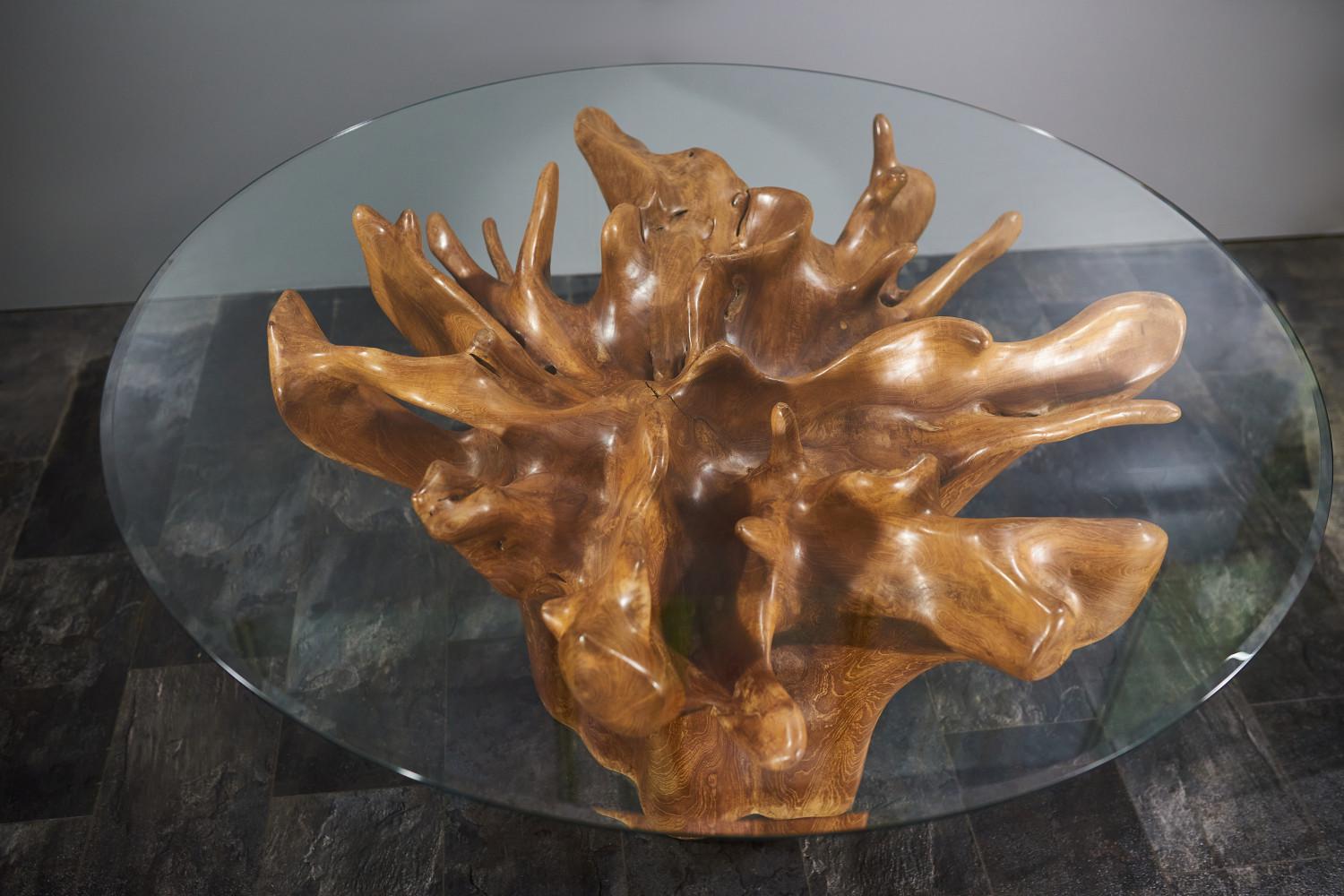 Cтол из дерева тик со стеклом (D.K.A-10) - фото 3 Cтол из дерева тик со стеклом (D.K.A-10) - фото 3