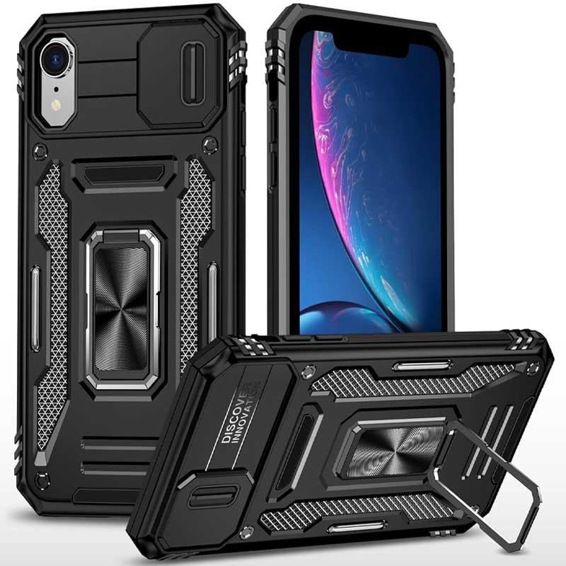 Противоударный чехол Camshield Army Ring для Apple iPhone XR 6.1" Черный/Black