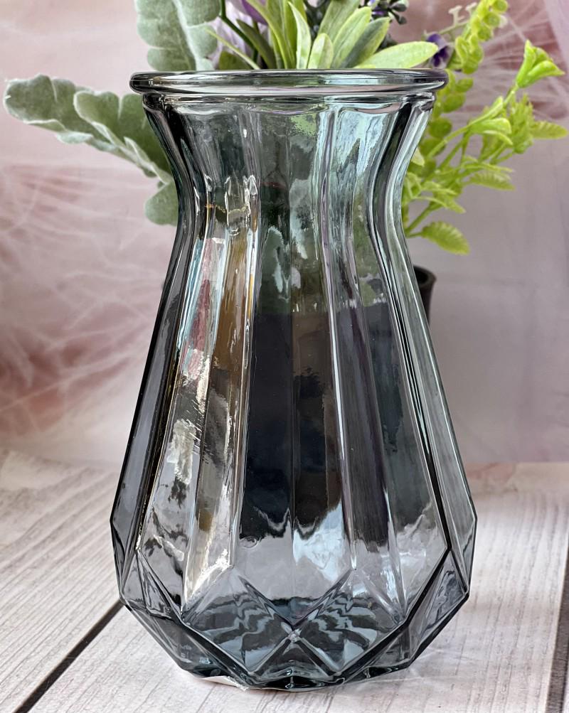 Ваза стеклянная VIVA Ombre 18 см Дымчато-серый (10975368)