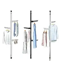 Сушилка для белья вертикальная ED-1287 регулируемая от пола до потолка White (784780558) - фото 3