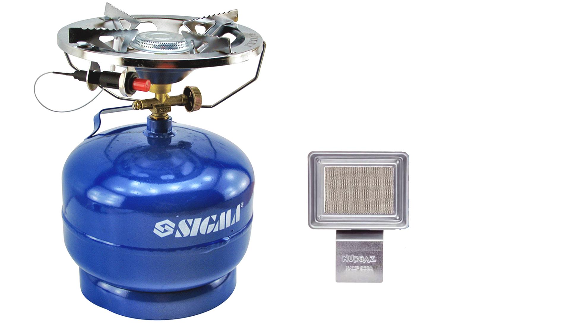 Балон газовий Sigma з п’єзопідпалом і інфрачервоним обігрівачем 5 л