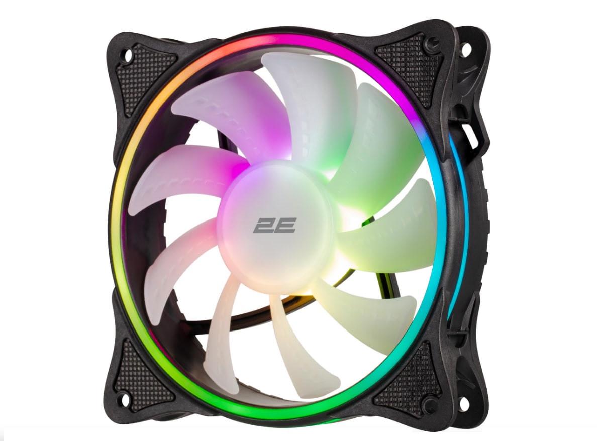 Вентилятор для ПК 2E GAMING F120OI-ARGB 120 мм 1200 rpm 3 pin Черный (iz16593)