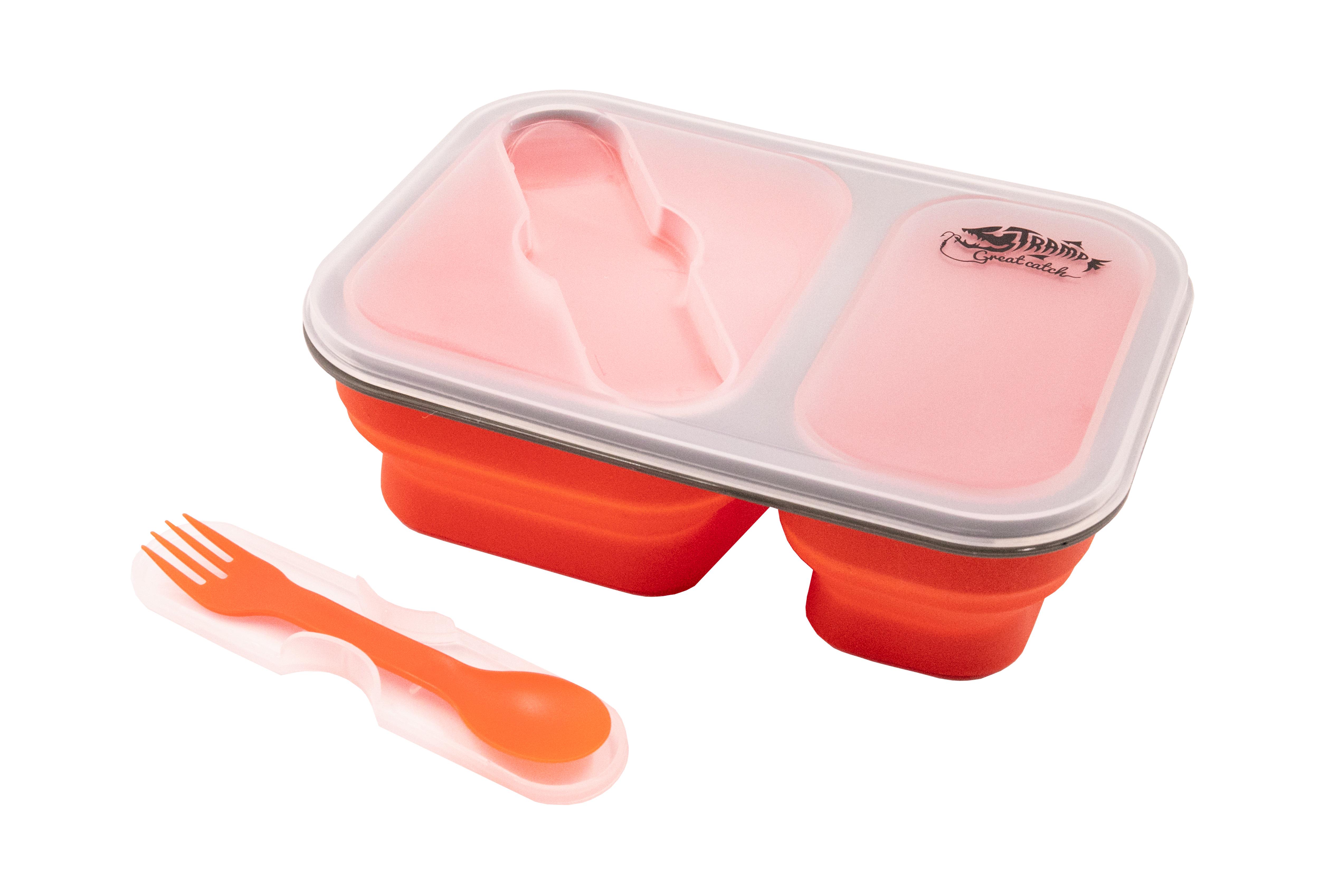 Контейнер силиконовый Tramp 900 мл на 2 отсека Orange (TRC-090-orange)