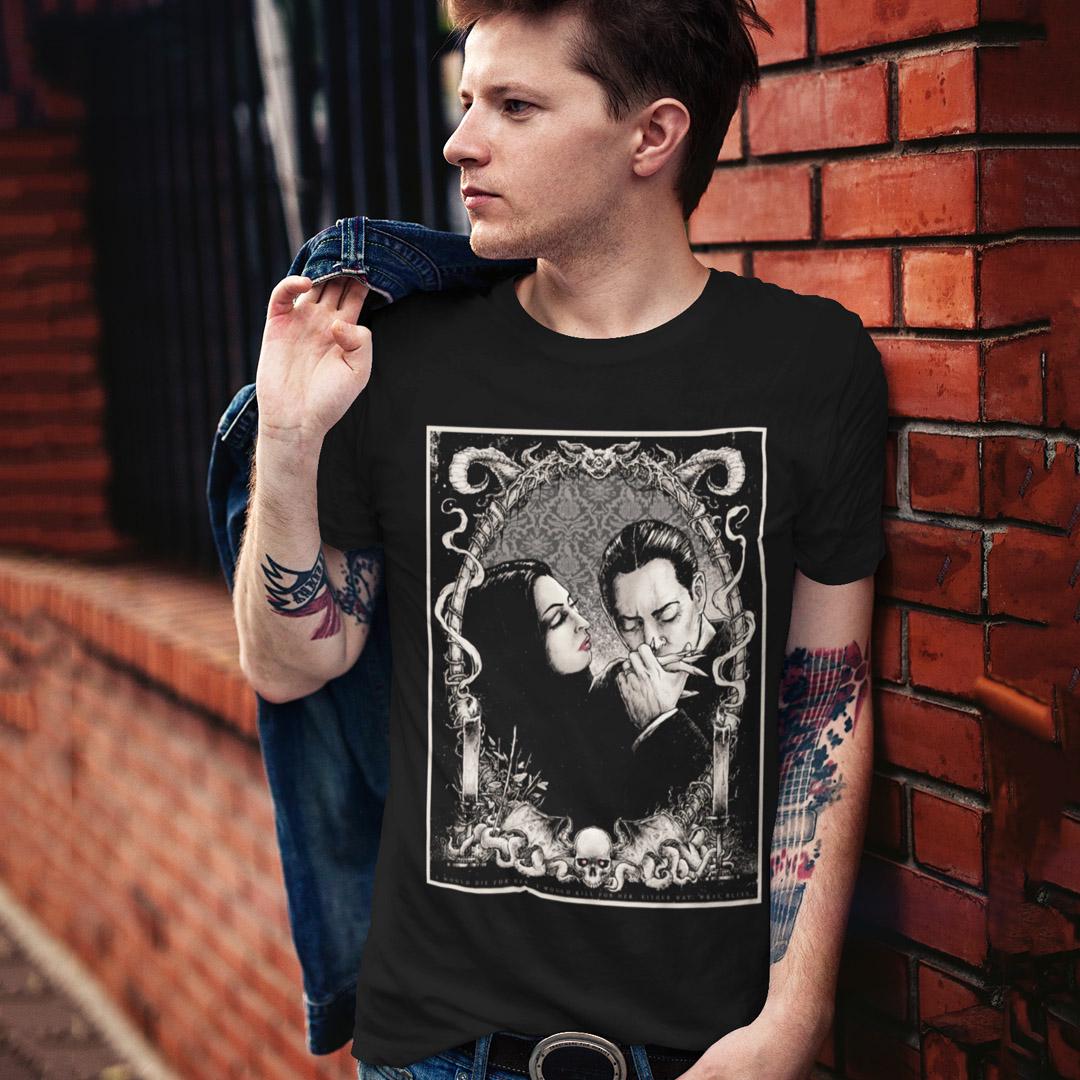 Футболка унісекс The Addams Family I Would Die For Her 4XL Чорний (00000011915)