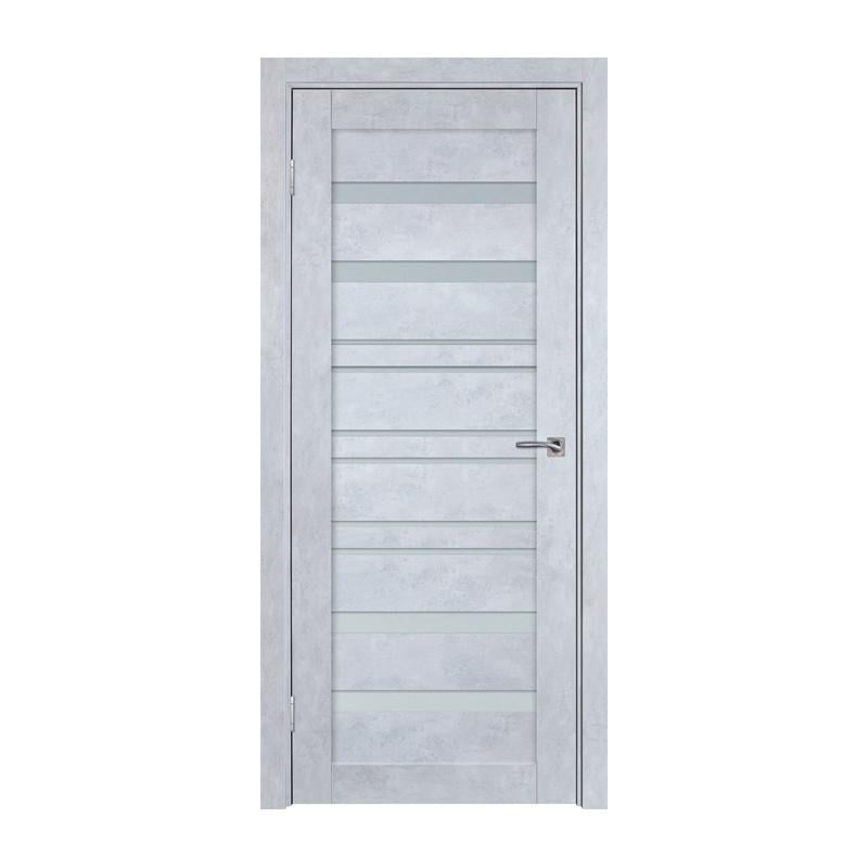 Дверное полотно ТД ТД-412 2000х400 мм L Серый бетон/Белое стекло