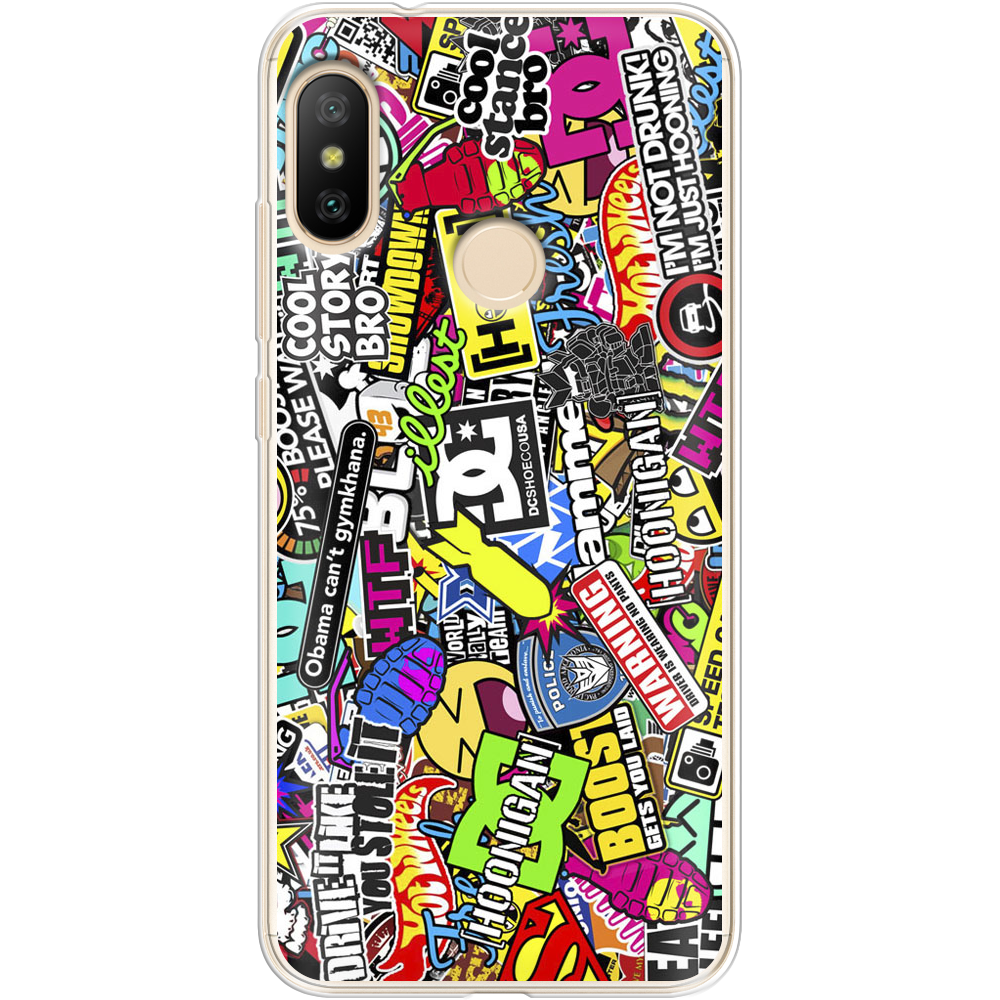 Чохол BoxFace Xiaomi Mi A2 Lite Multicolored Inscriptions Прозорий силікон (34892-up880-34892)
