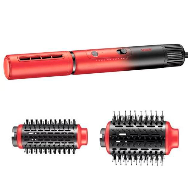 Фен-стайлер VGR V-489 Professional с 3 насадками 1100-1300 Вт Red (2685660458)