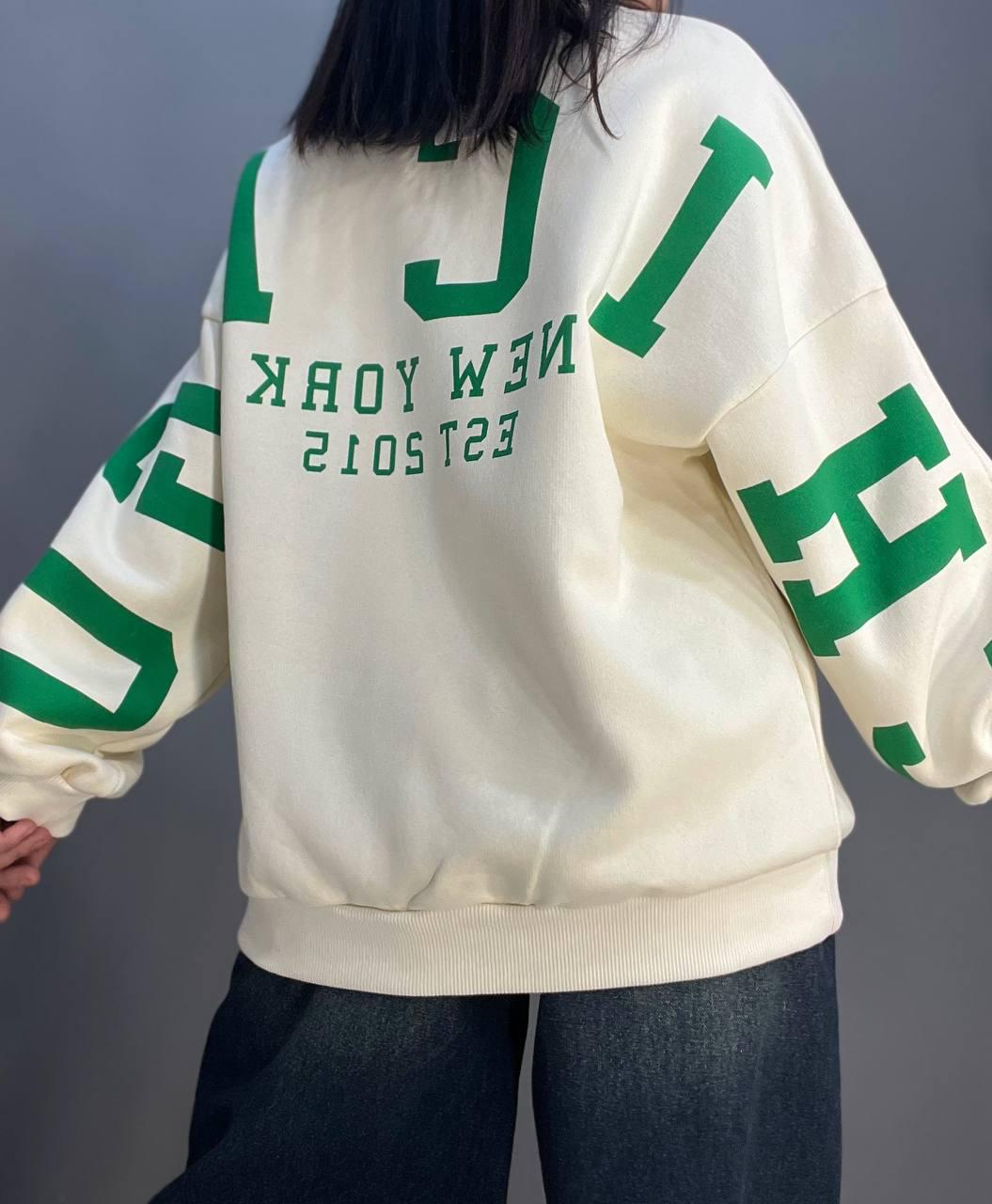 Свитшот женский DAVRAS 8174 CHICAGO удлиненный утепленный на флисе OS Молочный (1240) - фото 8 Свитшот женский DAVRAS 8174 CHICAGO удлиненный утепленный на флисе OS Молочный (1240) - фото 8