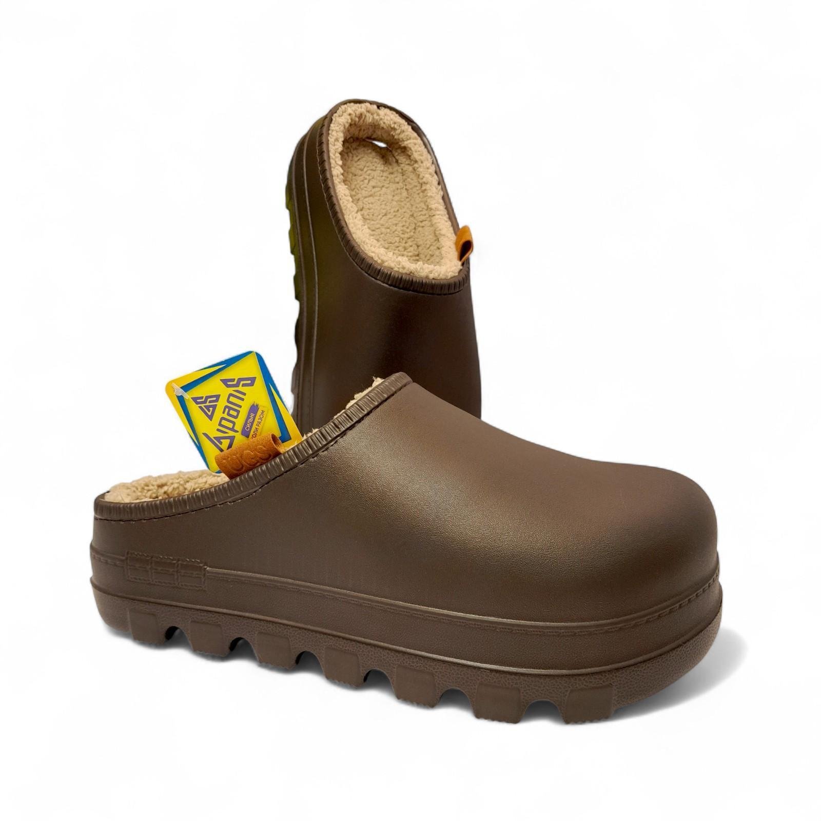 Сабо женские утепленные GIPANIS р. 39 25 см Коричневый (2807598093) - фото 6