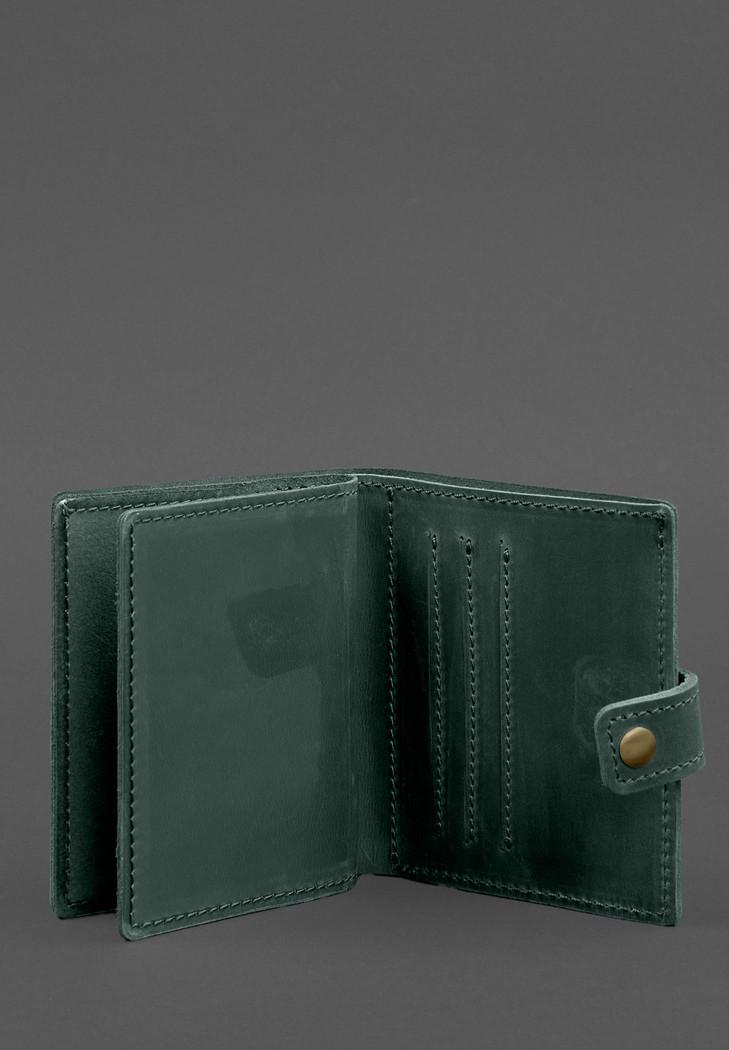 Обложка-портмоне кожаная для удостоверения офицера ГПСУ 11.2 Crazy Horse Зеленый (A-028702) - фото 3 Обложка-портмоне кожаная для удостоверения офицера ГПСУ 11.2 Crazy Horse Зеленый (A-028702) - фото 3