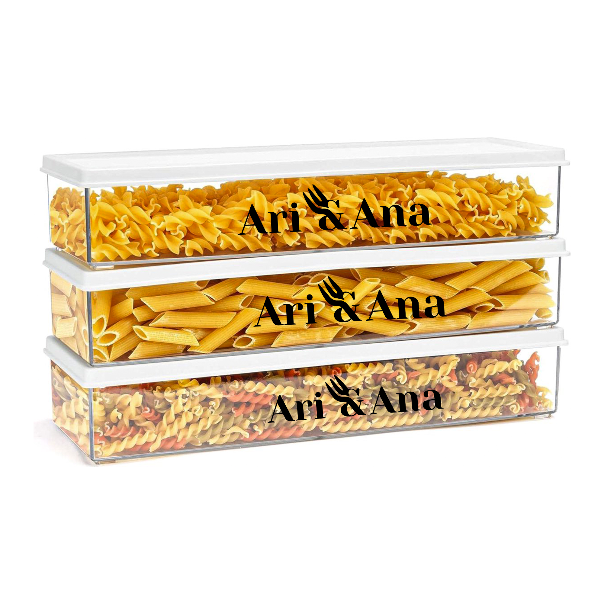 Набор контейнеров для хранения спагетти и круп Ari&Ana 3 шт. 1,1 л (24643497)