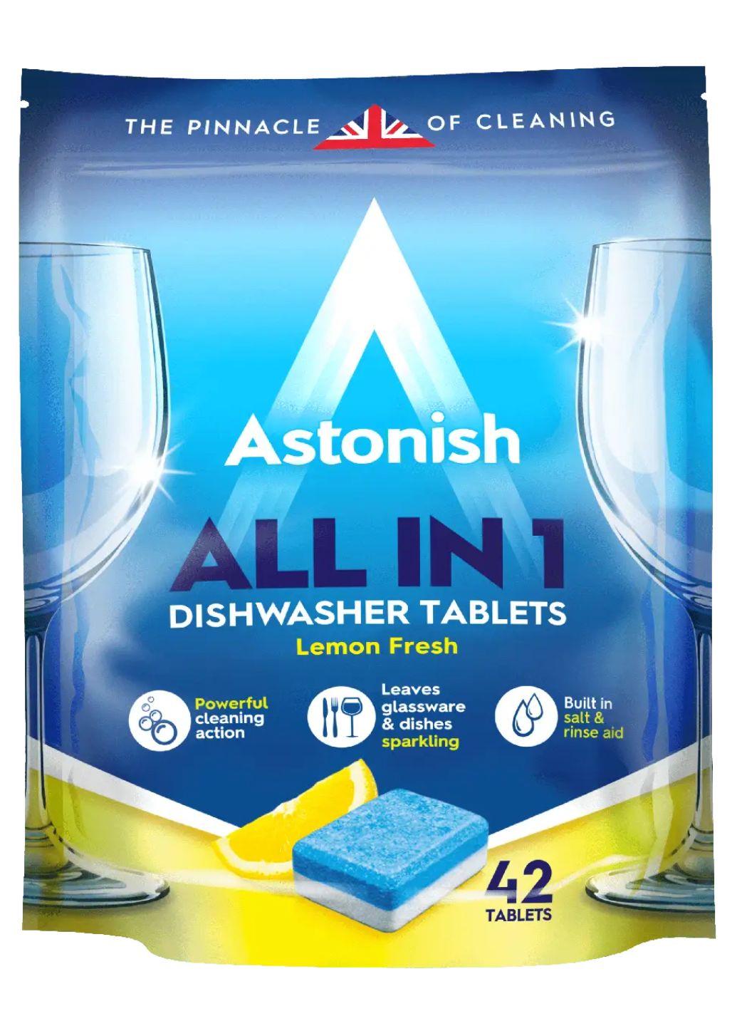 Таблетки для посудомийних машин Astonish All In 1 Lemon Fresh 42 шт. (Е-01585)