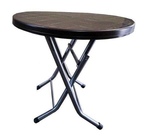 Стіл садовий Барі розкладний пластиковий круглий D 80 см Коричневий (26004450) - фото 4
