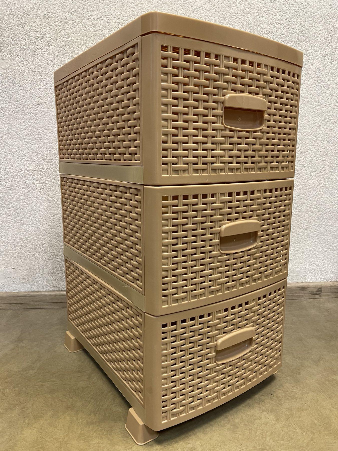 Комод пластиковий Rotange 3 ящики 70х37,5х46 см Бежевий (29439289) - фото 3 Комод пластиковий Rotange 3 ящики 70х37,5х46 см Бежевий (29439289) - фото 3